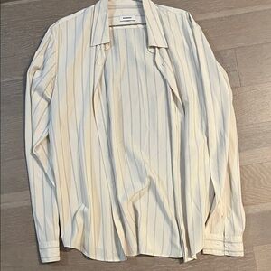 Sandro Men's Cream Floaty Striped Shirt